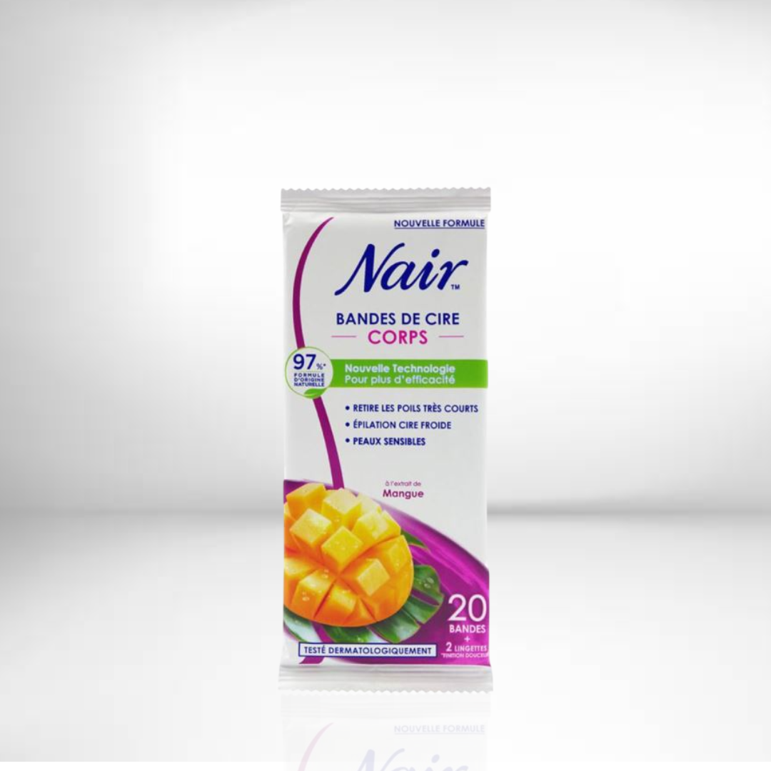 ✨ Nair Bandes de Cire à l'Extrait de Mangue – 20 Bandes ✨